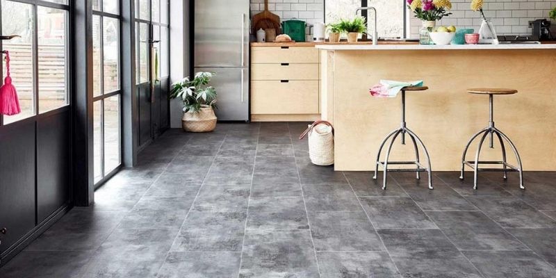 Structured Appearance of Kitchen Rubber Flooring