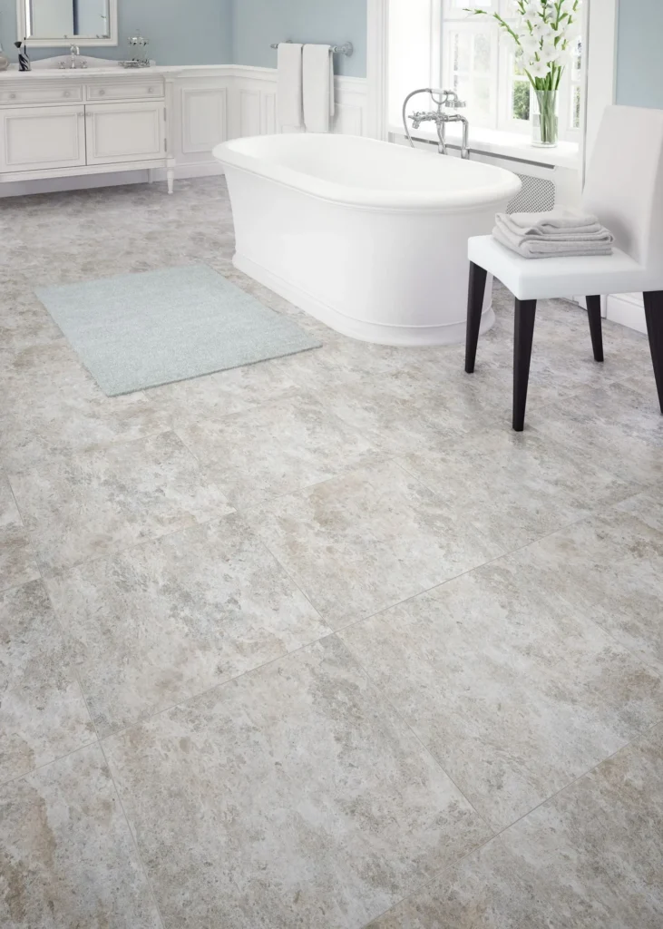 LVT flooring install in bathroom