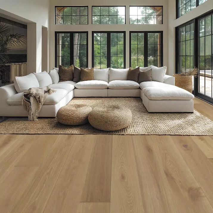 Dubai home living room with wooden flooring
