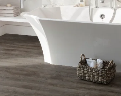 Luxury vinyl plank install in Bathroom