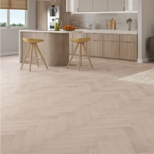 Ritz 8mm Hamilton Oak Herringbone Laminate flooring install in kitchen