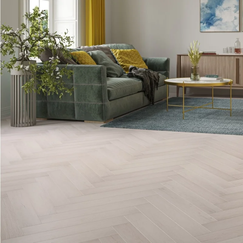 Ritz Tower Oak Herringbone Laminate flooring install in room