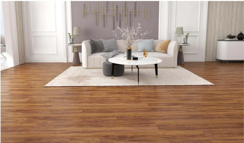 SPC Flooring installed in Living Room of Dubai Apartment