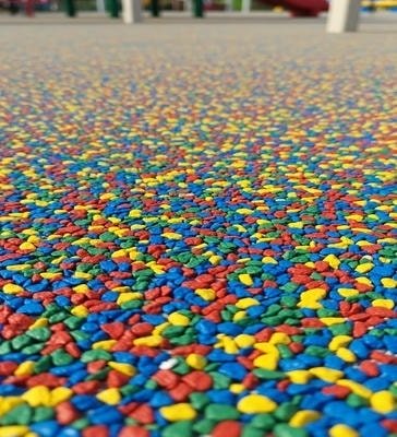 Multi color epdm flooring install in playground