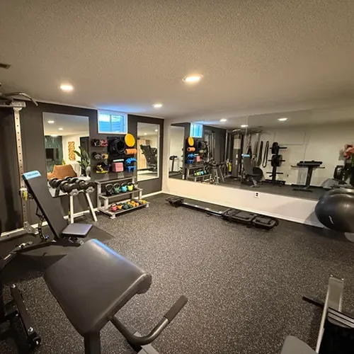 Gym rubber flooring installation project