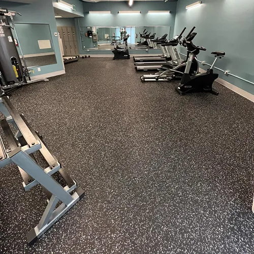 Rubber flooring install in home gym