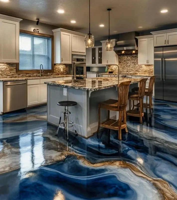Stylish Epoxy Kitchen Flooring in Dubai