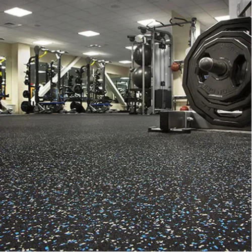 commercial rubber flooring installation project