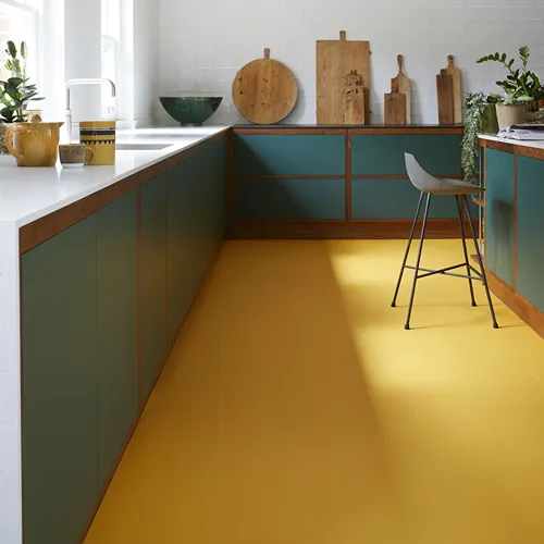 rubber flooring install in kitchen