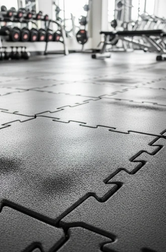 interlocking rubber flooring install in commercial gym