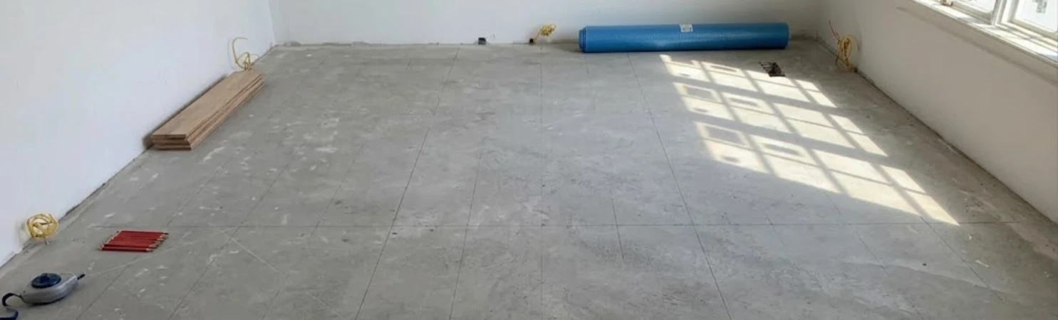 Before herringone flooring installation