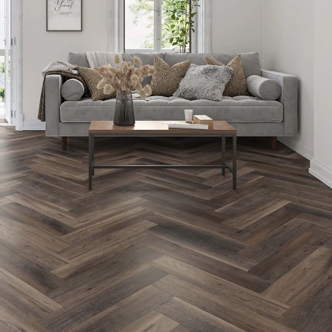 walnut oak herringbone flooring in Dubai