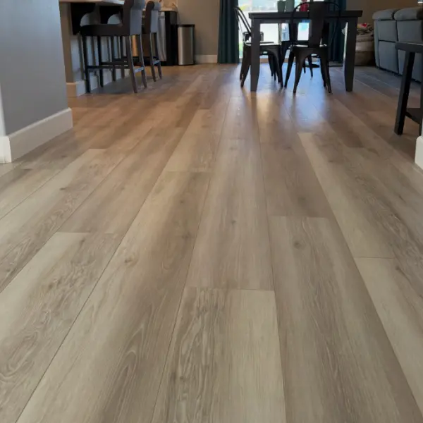 Luxury flooring install in dining room