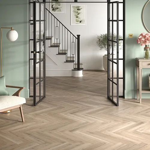 Naked Blond Oak Herringbone