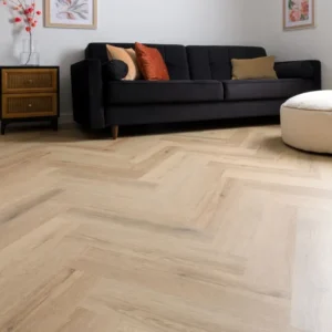Natural Light Oak Herringbone LVT Flooring