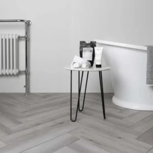 Silver Grey Herringbone LVT Flooring