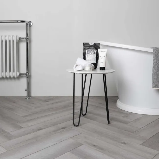 Silver Grey Herringbone LVT Flooring