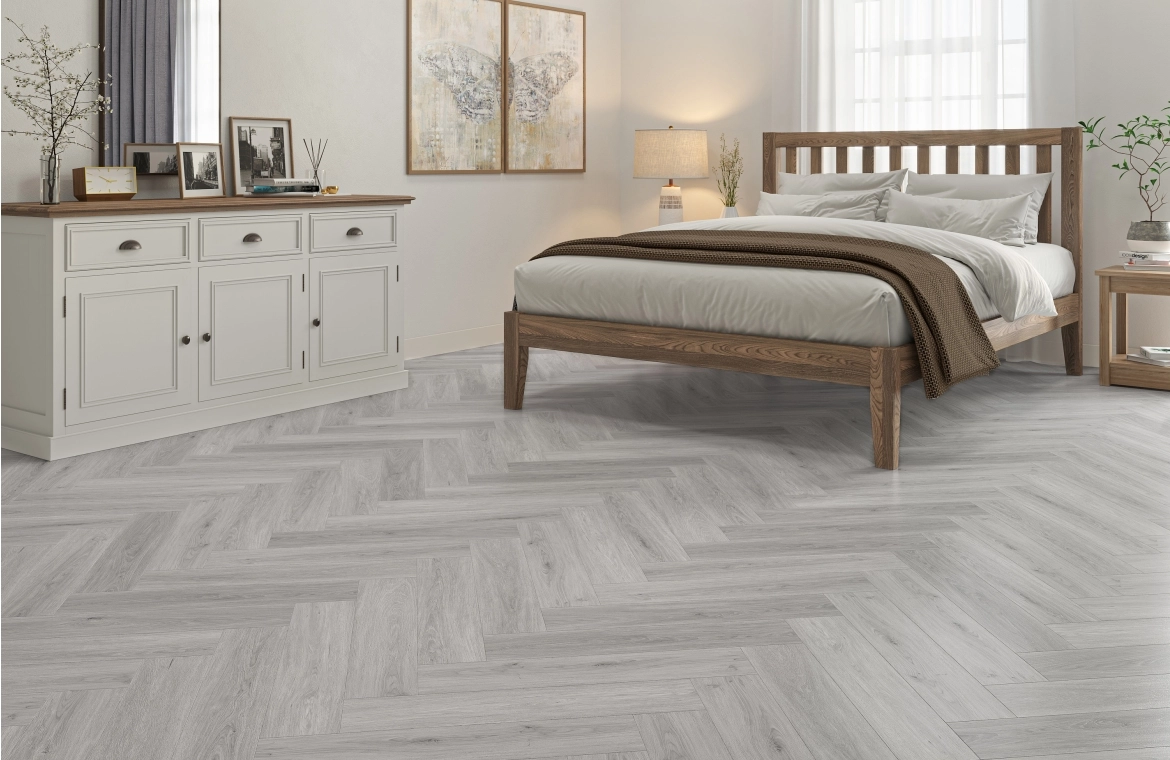 Pewter Herringbone Flooring