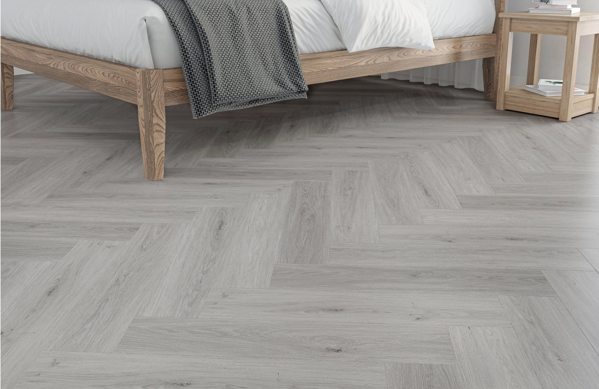 Pewter Herringbone Flooring