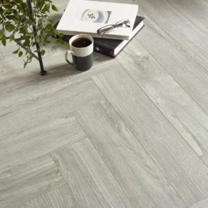 Light Grey Herringbone Click SPC Flooring