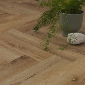 Oak Wood Effect Herringbone Flooring