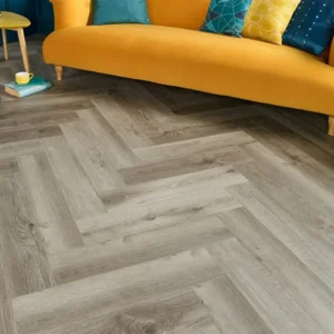 Smoked Grey Herringbone Click SPC Flooring