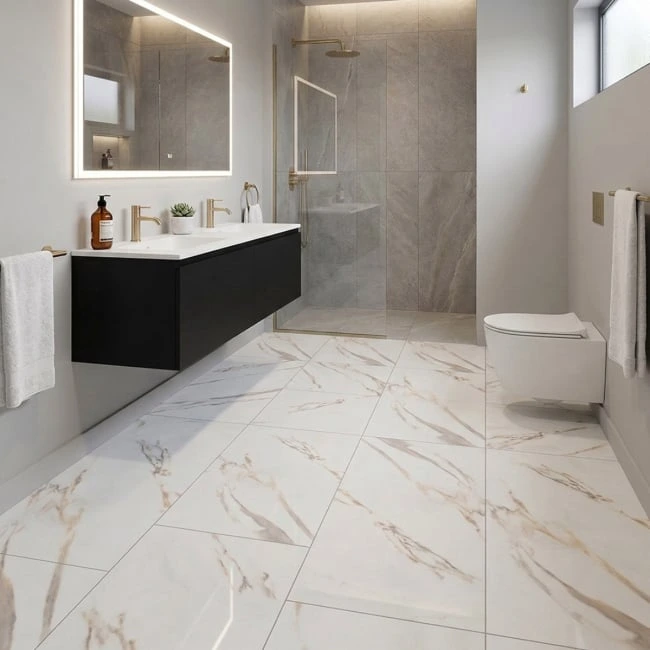 Beige Marble Effect SPC Click Flooring 6.5mm
