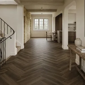 Espresso Oak Herringbone Rigid Core Vinyl Flooring