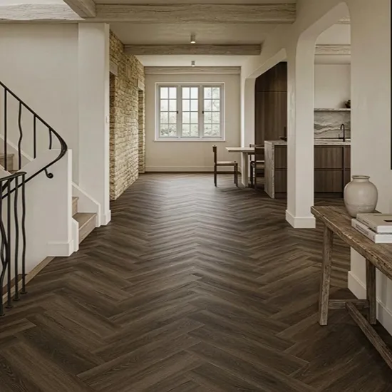Espresso Oak Herringbone Rigid Core Vinyl Flooring