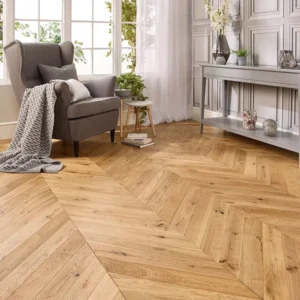 Lustrous Oak Chevron Wood Flooring