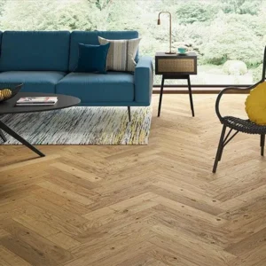 Natural Brushed Herringbone Engineered Wood Flooring