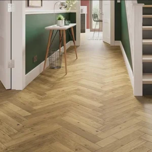 Natural Lacquered Rustic Herringbone Wood Flooring