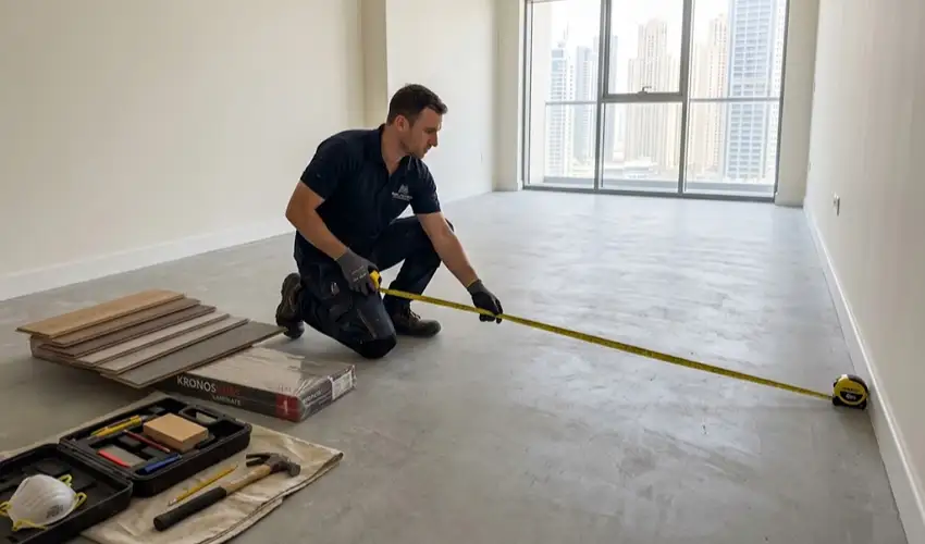 laminate flooring measure room